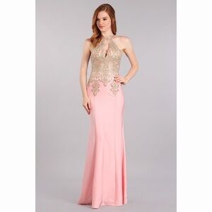 1578 Ice Pink Sexy Halter Dress